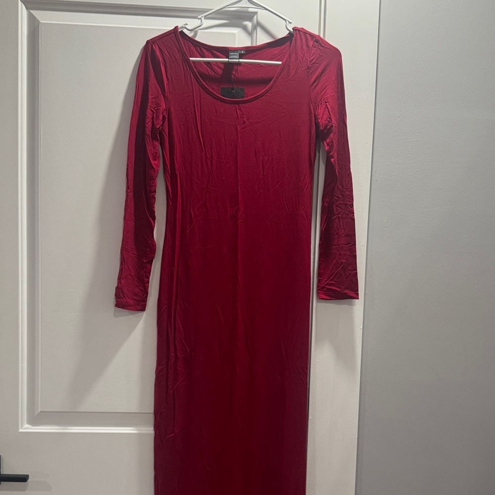 SHEIN Vibrant Red Long Sleeve Dress